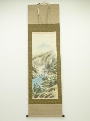 掛け軸 釧雲泉 絹本 希少 南画 山水画 軸装 茶道具 掛軸 です。 掛け軸